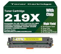 SXLXYOF for HP 219X 219A Toner Cartridges with Chip Compatible W2190X W2191X W2192X W2193X Toner High Yield for HP 3302FDW 3302SDW 3302FDNG 3202DN 3202DW 3202DNG Printers,Yellow-219X
