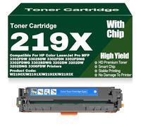 SXLXYOF for HP 219X 219A Toner Cartridges with Chip Compatible W2190X W2191X W2192X W2193X Toner High Yield for HP 3302FDW 3302SDW 3302FDNG 3202DN 3202DW 3202DNG Printers,Cyan-219X