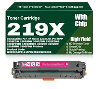 SXLXYOF for HP 219X 219A Toner Cartridges with Chip Compatible W2190X W2191X W2192X W2193X Toner High Yield for HP 3302FDW 3302SDW 3302FDNG 3202DN 3202DW 3202DNG Printers,Magenta-219X