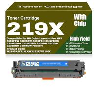 SXLXYOF For HP 3302FDW 3302SDW 3302FDNG 3202DN 3202DW 3202DNG Toner Cartridges with Chip Compatible 219X 219A W2190X W2191X W2192X W2193X Toner High Yield Work,Cyan-219X