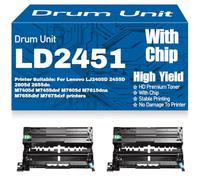 SXLXYOF For Lenovo LJ2405D 2455D 2605d 2655dn M7405d M7455dnf M7605d M7615dna M7655dhf M7675dxf Drum Unit Compatible LD2451 Imaging Drum 12000 Pages,2PC-Black