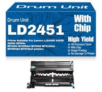 SXLXYOF For Lenovo LJ2405D 2455D 2605d 2655dn M7405d M7455dnf M7605d M7615dna M7655dhf M7675dxf Drum Unit Compatible LD2451 Imaging Drum 12000 Pages,1PC-Black