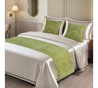SXLXYOF Hotel Bed Runner Stripe Pattern Bed Scarf King Size Bed Scarves Throw Blanket No Fading Bed Towel Smooth Simple Bedspread Matching Cushion Set Bedding Protection Decor,B-50 * 210CM