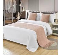 SXLXYOF Knitted Bed Runners Matching Cushions for King Size with Tassels Boho Woven Bed Scarves Throw Blanket No Fading Soft Bed Scarf Towel Bedding Bedspread,S-60 * 180CM(1.2m bed)