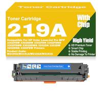 SXLXYOF W2190A W2191A W2192A W2193A Toner Cartridges Compatible 219A Black Yellow Magenta Cyan Toner High Yield for HP 3302FDW 3302SDW 3302FDN 3202DN 3202DW Printers with Chip,219A-Cyan