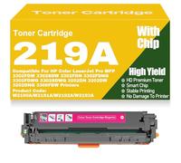 SXLXYOF W2190A W2191A W2192A W2193A Toner Cartridges Compatible 219A Black Yellow Magenta Cyan Toner High Yield for HP 3302FDW 3302SDW 3302FDN 3202DN 3202DW Printers with Chip,219A-Magenta