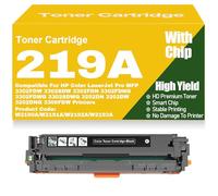 SXLXYOF W2190A W2191A W2192A W2193A Toner Cartridges Compatible 219A Black Yellow Magenta Cyan Toner High Yield for HP 3302FDW 3302SDW 3302FDN 3202DN 3202DW Printers with Chip,219A-Black