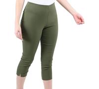 SXME MIGHT SAY Ladies' Cropped Trousers UK - Women's Capri Pants, Summer Stretch 3/4 Length Pedal Pushers, Elasticated Bengaline Cut-Offs, Three-Quarter Length Shorts