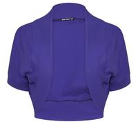 SXME MIGHT SAY New Girls' Stylish Cropped Bolero Shrug - Open Front Plain Short Sleeve Cardigan