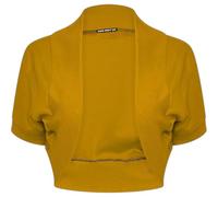 SXME MIGHT SAY New Girls' Stylish Cropped Bolero Shrug - Open Front Plain Short Sleeve Cardigan