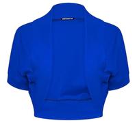 SXME MIGHT SAY New Girls' Stylish Cropped Bolero Shrug - Open Front Plain Short Sleeve Cardigan (UK, Age, 7 Years, 8 Years, Regular, Royal Blue)