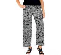 SXME MIGHT SAY Palazzo Wide Leg Flared Elasticated Stretch Plus Size Plain Trousers - Big Paisley 20-22 Plus