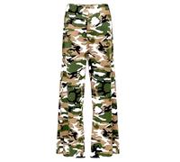 SXME MIGHT SAY Palazzo Wide Leg Flared Elasticated Stretch Plus Size Plain Trousers - Camo 12-14