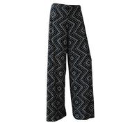 SXME MIGHT SAY Palazzo Wide Leg Flared Elasticated Stretch Plus Size Plain Trousers - Diamond 16-18 Plus