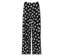 SXME MIGHT SAY Palazzo Wide Leg Flared Elasticated Stretch Plus Size Plain Trousers - Skull Bone 24-26 Plus