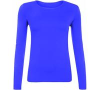 SXME MIGHT SAY Stylish Versatile Womens Ladies Long Sleeve Scoop Neck Stretch Plain Casual T Shirt Essential Top Blouse Assorted Royal Blue Must Have in Every Wardrobe UK Sizes Royal Blue XXXL