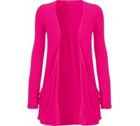 SXME MIGHT SAY Women's Casual Pocket Cardigan, Long Sleeve, Open Front, Waterfall Mid-Length, UK Plus Size (UK, Numeric, 8, 26, Regular, Regular, XXL (20-22), Cerise)