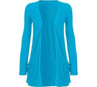 SXME MIGHT SAY Women's Casual Pocket Cardigan, Long Sleeve, Open Front, Waterfall Mid-Length, UK Plus Size (UK, Numeric, 8, 26, Regular, Regular, XXXL (24-26), Turquoise)