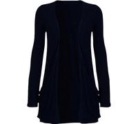 SXME MIGHT SAY Women's Casual Pocket Cardigan, Long Sleeve, Open Front, Waterfall Mid-Length, UK Plus Size (UK, Numeric, 8, 26, Regular, Regular, M/L (12-14), Navy)