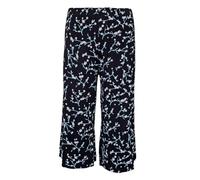 SXME MIGHT SAY Women's Floral Wide Leg 3/4 Culottes Palazzo Trousers Flared Ladies Pants (XL (16-18), Black Floral)