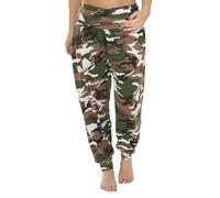 SXME MIGHT SAY Women's Harem Trousers - Ladies Casual Pants -Elasticated Waist - Soft Stretchy Fabric - Full Length - Plus Size UK (UK, Numeric, 8, 26, Regular, Regular, XXL (20-22), Army)