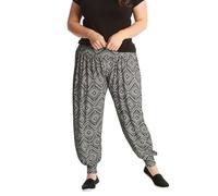 SXME MIGHT SAY Women's Harem Trousers - Ladies Casual Pants -Elasticated Waist - Soft Stretchy Fabric - Full Length - Plus Size UK (UK, Numeric, 8, 26, Regular, Regular, M/L (12-14), Moroccan)