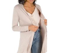SXME MIGHT SAY Women's Plus Size Waterfall Cardigan, Long Sleeve Open Front, Jersey Top, Hanky Hem, Ladies Long Sleeve Boyfriend Cardigan