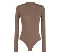 SXME MIGHT SAY Women's Turtleneck Bodysuit - Stretchy Long-Sleeve Leotard Top, Sizes Ranging from 8 to 26 (XXL (20-22), Mocha, 8-26)