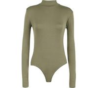 SXME MIGHT SAY Women's Turtleneck Bodysuit - Stretchy Long-Sleeve Leotard Top, Sizes Ranging from 8 to 26 (S/M (8-10), Khaki, 8-26)