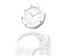 Sxmincxubo Full Ceramic Watch Case & Strap Replacement Compatible with AP x Swatch Royal Pop Series,Convertible Wrist Strap for 12 o'clock Crown Orientation,Waterproof Replacement Strap