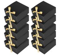Sxmrmnx 10Pack Black Gift Boxes with Lids, 8X8X4 Inch Groomsmen Proposal Box, Luxury Black Gift Box with Ribbon for Wedding Box