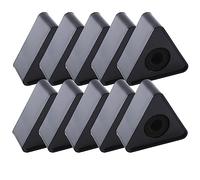 Sxmrmnx 10Pcs Microphone MarkFlag Mic Station-Cube Triangle Interview Box Stand Flags Shaped Holder Reporter Injection,Black