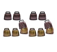Sxmrmnx 12 Pcs Metal Cow Bell, Cowbell Retro Bell for Horse Sheep Grazing Copper, Cow Bells Noise Makers