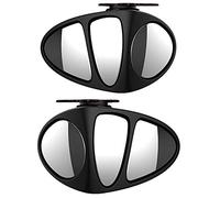 Sxmrmnx 2 Pcs 360 Degree Rotation Three Sided Blind Spot Mirror Reversing Blind Spot Convex Mirror, Right & Left