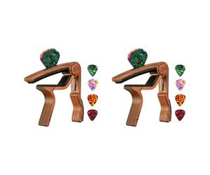 Sxmrmnx 2X Guitar Capo with Pick Holder and 8 Guitar Picks for Acoustic Electric Guitar Ukulele Mandolin Banjo