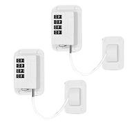 Sxmrmnx 2X Upgraded Password Window Lock Child Safety Lock Baby Protection Children Fridge Lock Door Cabinet Limiter Locks-White