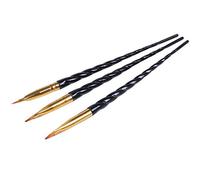 Sxmrmnx 3Pcs/Set Nail Art Screw Thread Acrylic Uv Gel Extension Builder Painting Brush Pattern Design Drawing Pen Manicure Tool Black