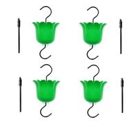 Sxmrmnx 4-Pack Large Capacity Water Feeder Hanging Hummingbird Feeder with Hook and Cleaning Brush(Green)