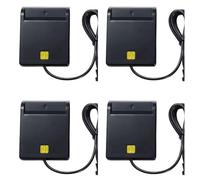 Sxmrmnx 4X USB Smart Card Reader Atm Bank Tax Declaration Ic Card ID Card Smart Card Reader(Black)