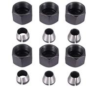 Sxmrmnx 6 Pcs Router Collet Set Chuck Heads Adapter for Drills Engraving Trimming Carving Machine Electric Router Milling Cutter