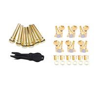 Sxmrmnx 6Pcs Copper Endpin String Pegs & 6x Guitar Tuning Pegs VERROUILLAGE Tuner Touches Guitar Strings Button