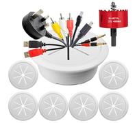 Sxmrmnx 6PCS TV Cord Hider 2-3/8"(60mm) in Wall Cable Management Kit Cord Hider for Wall Mounted TV Hole Saw Drill Attachment A