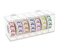 Sxmrmnx Acrylic Day of The Week Covered Label Dispenser 7-Slot Dispenser Day of The Wall Mount Sticker Roll Dispenser ()