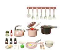 Sxmrmnx DIY Pretend Play Simulation Pretend Play House Cut Vegetable Cooking Game Set Child Enlightenment Fun Toy Pink