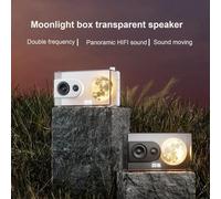 Sxmrmnx M6 Moonlight Music Box Bluetooth Speaker Support TF Card Play AUX Computer Connection Clock Transparent Sound Box A