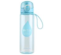 Sxmrmnx Student Portable Leak Proof Large Capacity Flip Cup Water Drop Letter Outdoor Sports Water Bottle Plastic 500Ml Blue
