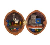 Sxmrmnx Walnut Shell Dollhouse, Library,Handmade Walnut Shell Doll House, Resin Nut Secret 3D Scene,Resin Miniature Easy Install,D