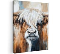 SXNFSX © Canvas Wall Art 12"x16" / 30x40 cm Home Decor Paintings for Living Room Decorations Gifts Hallway Scottish highlander - Street art Vintage Cow Animals
