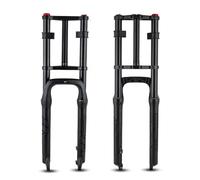 SXNFSX Snow Beach Bike Suspension Fork 20/26in 4.0 Tire Fat Air Forks 1-1/8inch Steerer Travel 160mm Double Shoulder Shock Absorbing Front QR 9 * 135mm Manual Lockou