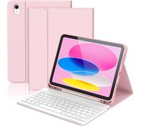 SXNIWBAI for iPad 10th /A16 11th Generation Case with Keyboard Detachable Keyboard Case for iPad 10th 10.9" 2022/A16 11th Generation 11" 2025 with Pencil Holder, Multi-Angle,UK Layout, Pink